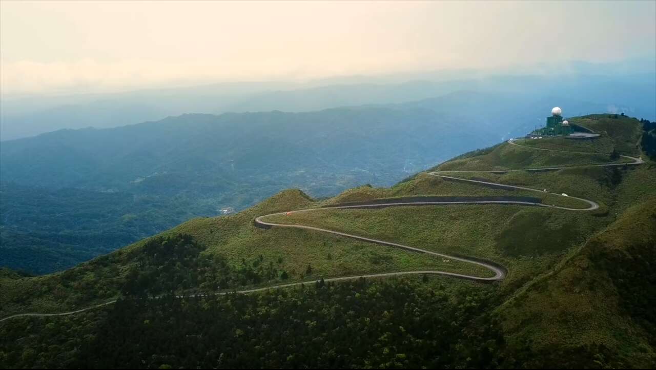 五分山氣象雷達站山路遠景空拍